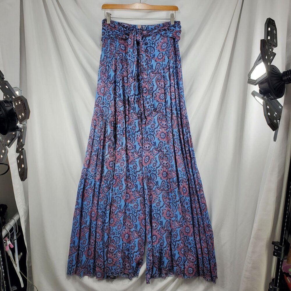 Free People Women's Multicolor Palazzo Pants Paisley Wide-Leg Size Small (C-6) - Picture 2 of 12